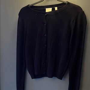 Cyrus Women's Navy Blue Button-Up Cardigan